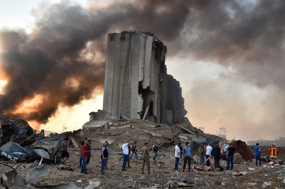 Khung cảnh tan hoang sau vụ nổ tại Beirut. Ảnh: AFP.