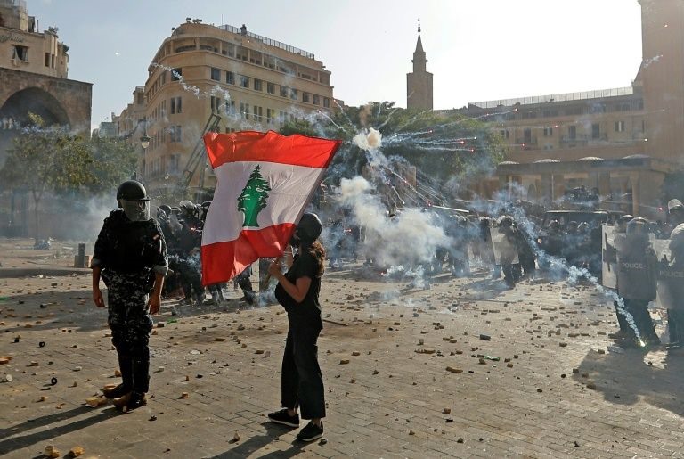 Ít nhất 1 người thiệt mạng, hơn 170 người bị thương trong các cuộc biểu tình ngày 8.8 ở Lebanon. Ảnh: AFP