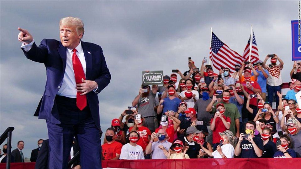 Tổng thống Donald Trump vận động tranh cử tại Winston-Salem, Bắc Carolina vào ngày 8.9.2020. Ảnh: AFP