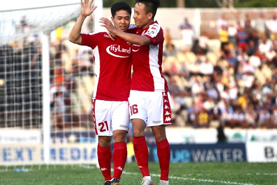 Cả Công Phượng lẫn Huy Toàn đều đã kiến tạo cho nhau ghi bàn tại mùa giải năm nay. Ảnh: Thanh Xuân.