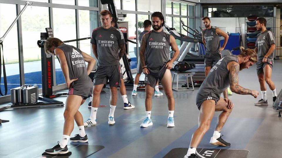 Dù Bale có tập ở phòng gym thì cũng không xuất hiện trong hình ảnh câu lạc bộ đưa lên. Ảnh: Real Madrid