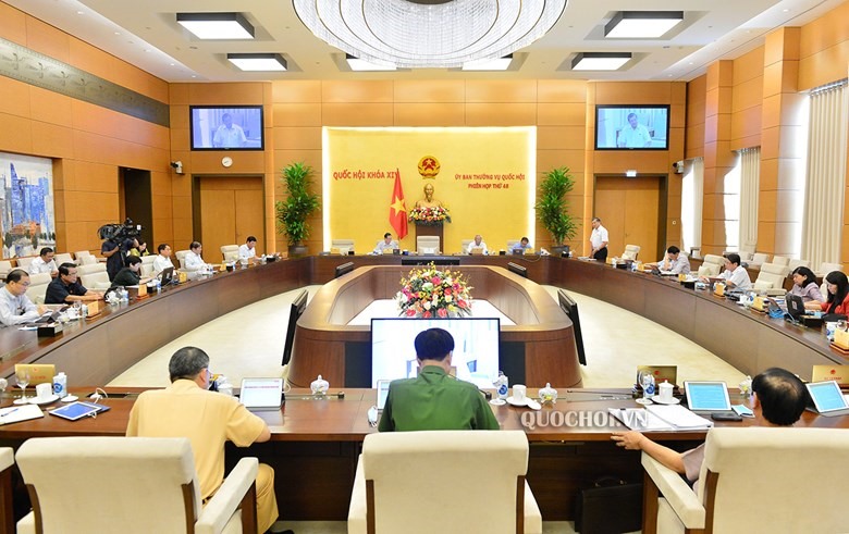 Toàn cảnh phiên họp 48 của Uỷ ban Thường vụ Quốc hội. Ảnh Quochoi.vn