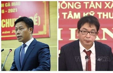 Chủ tịch UBND tỉnh Cà Mau Lê Quân (ảnh trái) và Phó Tổng Giám đốc Thông tấn xã Việt Nam Nguyễn Tuấn Hùng. Ảnh VGP