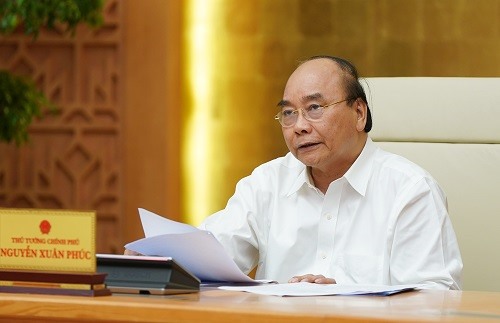 Thủ tướng Nguyễn Xuân Phúc chủ trì cuộc họp của Thường trực Chính phủ về phòng, chống dịch COVID-19. Ảnh VGP
