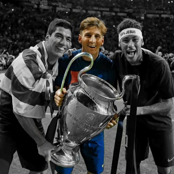 Bộ ba nguyên tử Luis Suarez, Neymar và Messi giờ chỉ còn Messi khoác áo Barcelona. Ảnh: Sport163.