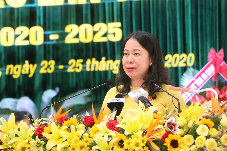 Bà Võ Thị Ánh Xuân - Bí thư Tỉnh ủy An Giang khóa X, tiếp tục được bầu vào Ban chấp hành Tỉnh ủy khóa XI. Ảnh: Lục Tùng