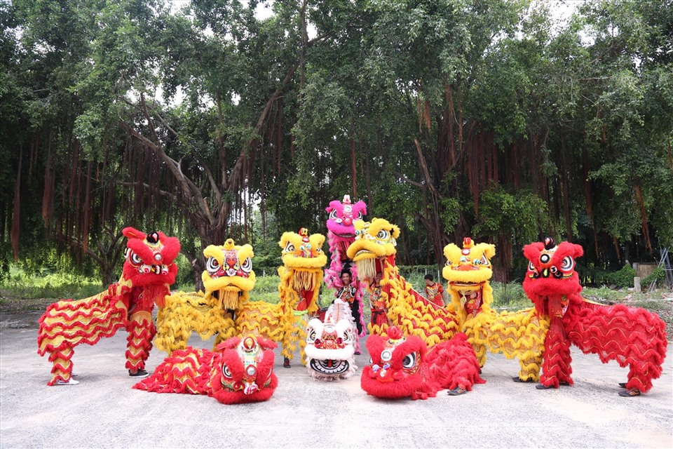 Màn trình diễn lân sư rồng Mai Hoa Thung tại Tây Ninh. Ảnh: Hà.