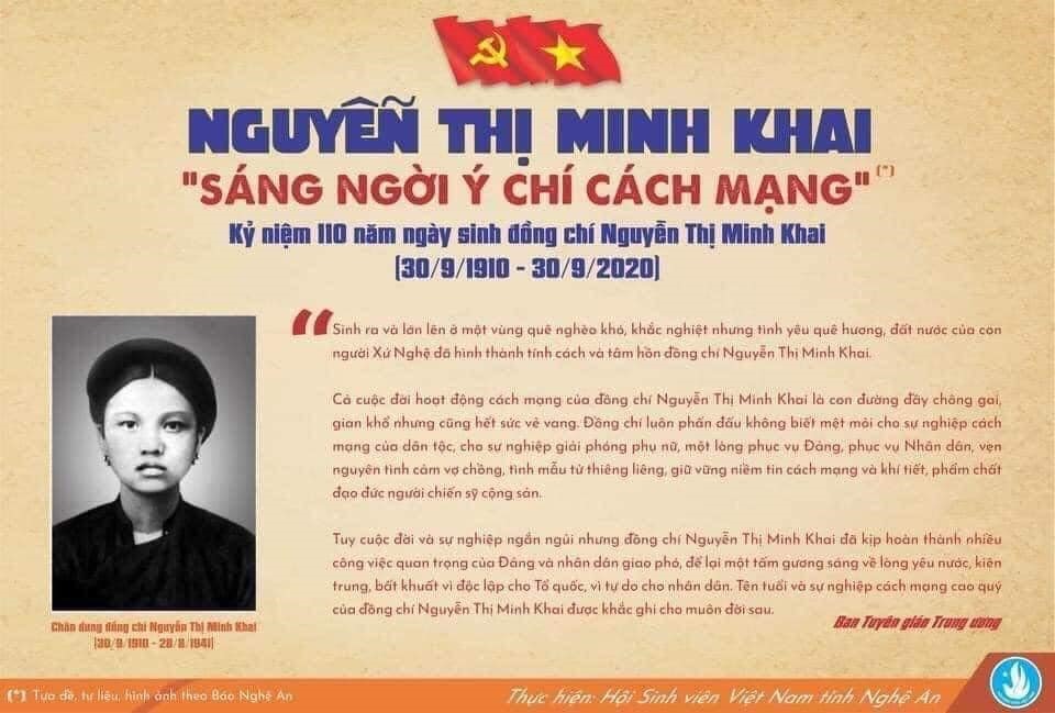 Tên tuổi và sự nghiệp cách mạng cao quý của đồng chí Nguyễn Thị Minh Khai được lịch sử khắc ghi. Ảnh: Phan Thành