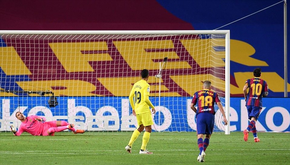Messi có bàn thắng đầu tiên trong mùa giải mới. Ảnh: Getty Images