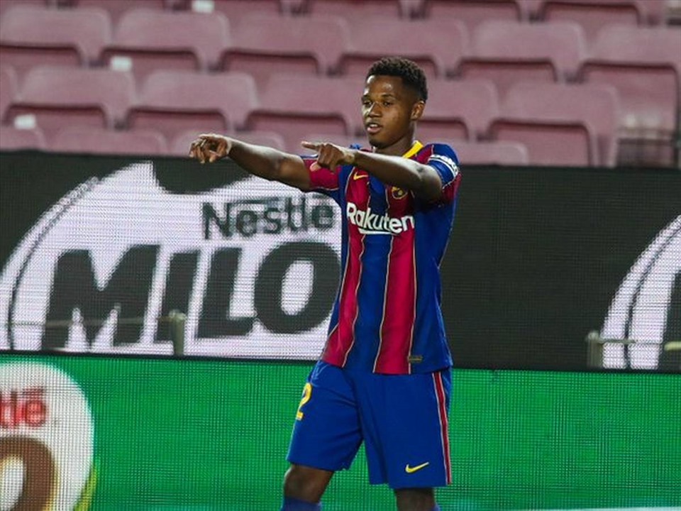 Ansu Fati thi đấu ấn tượng trong màu áo Barcelona. Ảnh: Getty Images