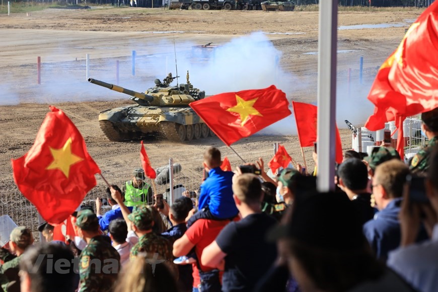 Đội tuyển Xe tăng Việt Nam đạt thành tích xuất sắc tại Army Games 2020. Ảnh: Vietnam+