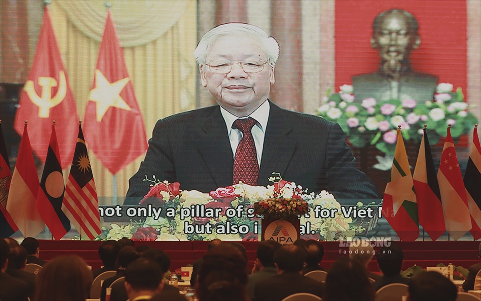 Tổng Bí thư, Chủ tịch Nước Nguyễn Phú Trọng phát biểu chào mừng AIPA 41. Ảnh HN