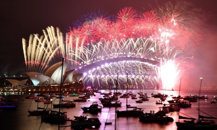 Màn biểu diễn pháo hoa chào năm mới 2021 ở Sydney, Australia. Ảnh: AFP