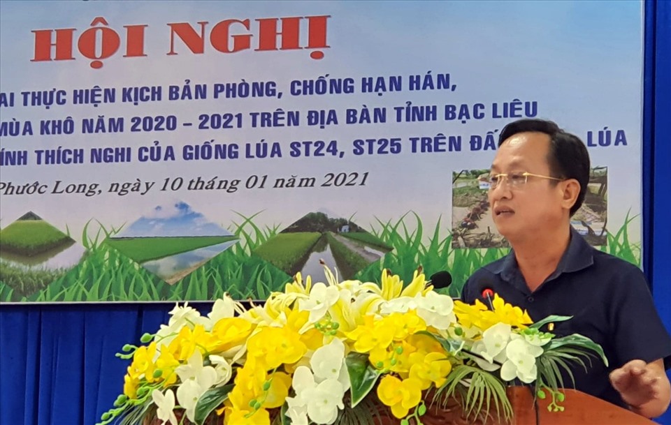 Chủ tịch UBND tỉnh Bạc Liêu quyết tâm cao với công tác phòng chống hạn, mặn (ảnh Nhật Hồ)