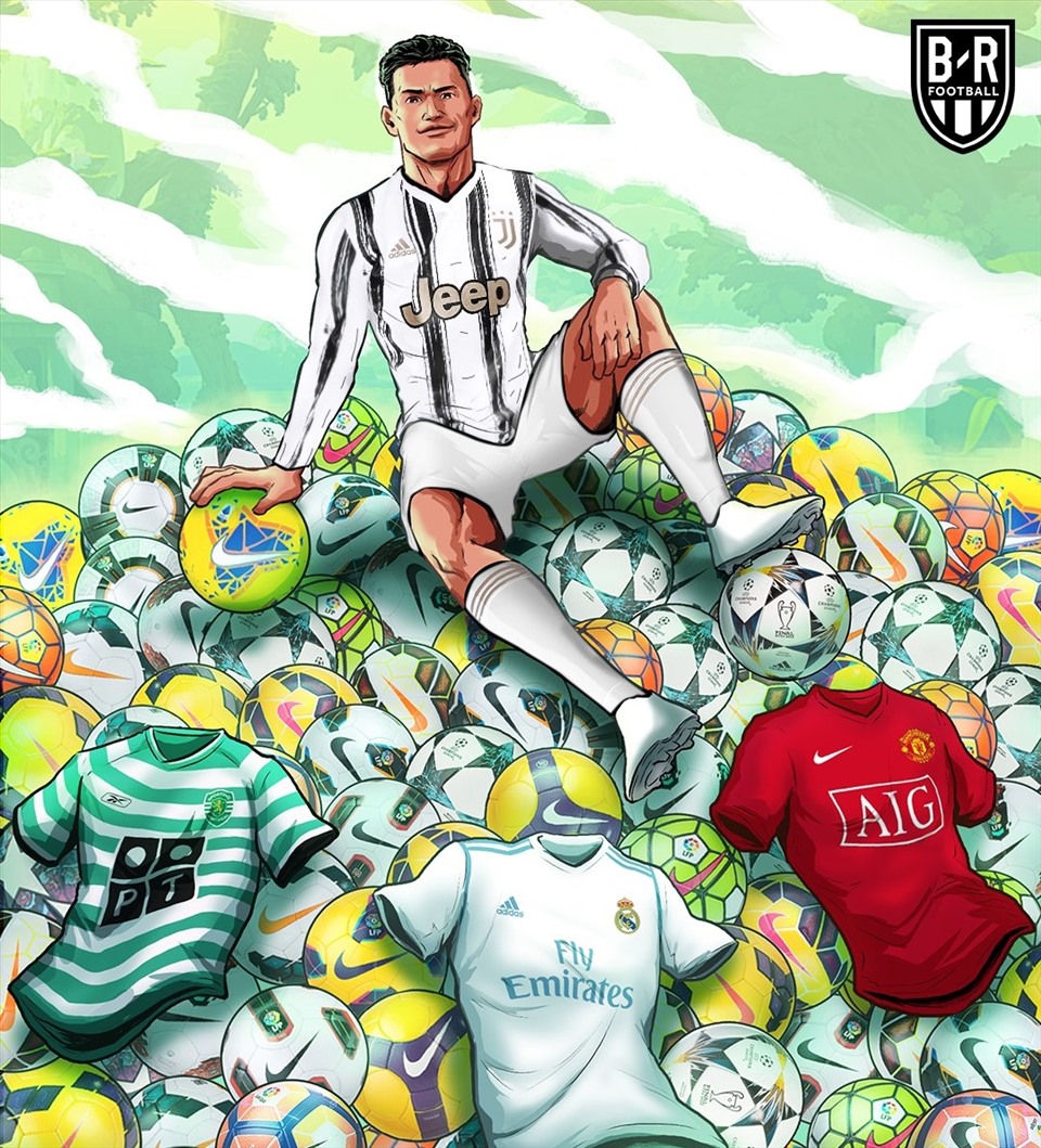 Ronaldo trở thành cây săn bàn lợi hại nhất lịch sử bóng đá thế giới. Ảnh: B/R Football