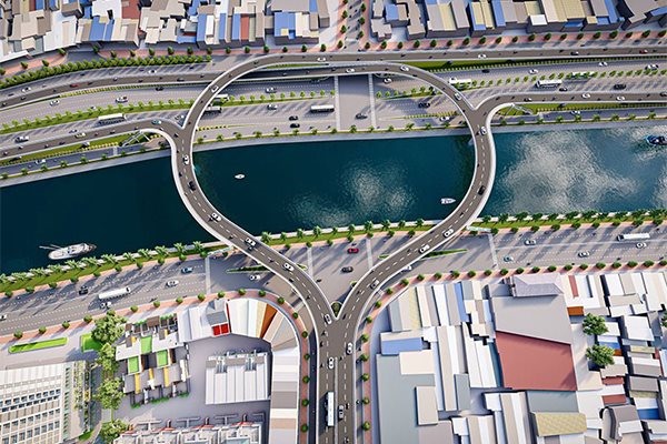 Cầu đường Nguyễn Khoái sẽ được xây dựng giai đoạn 2021-2025 nhằm giải quyết kẹt xe cho khu nam TPHCM.  Nguồn: Sở GTVT TPHCM