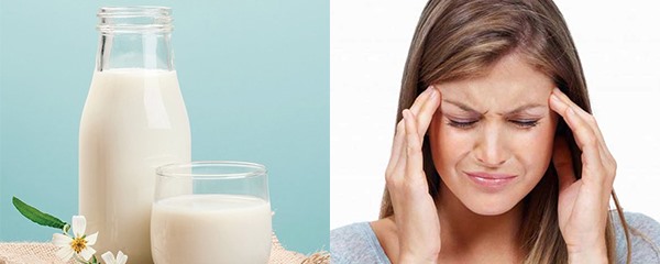 Nên cân nhắc dừng uống sữa ngay nếu gặp triệu chứng đau đầu không dứt. Đồ hoạ: Phương Linh.