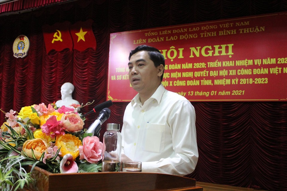 Đồng chí Nguyễn Hoài Anh - Phó Bí thư Tỉnh ủy phát biểu chỉ đạo Hội nghị. Ảnh: Võ Huyền
