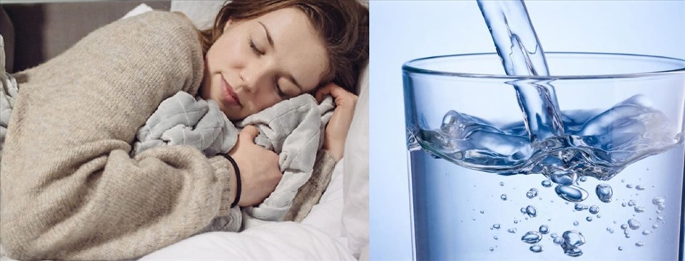 Lợi ích của việc uống nước trước khi đi ngủ. Đồ họa: VA