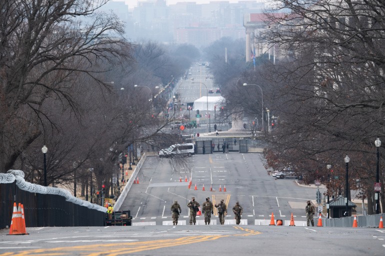 An ninh thắt chặt ở thủ đô Washington D.C chuẩn bị cho lễ nhậm chức. Ảnh: AFP