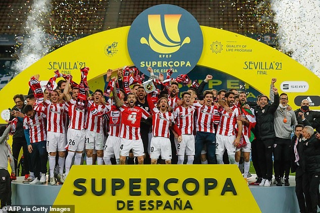 Sau 6 năm, Athletic Bilbao lại hạ gục Barca để giành Siêu cúp Tây Ban Nha. Ảnh: AFP