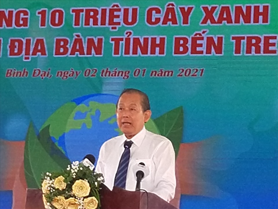Phó Thủ tướng Trương Hòa Bình phát biểu tại buổi lễ. Ảnh: K.Q