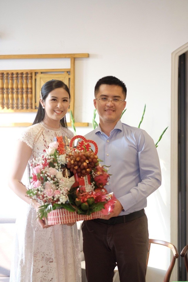Hoa hậu Việt Nam Ngọc Hân và ông xã sắp cưới. Ảnh: NSCC.