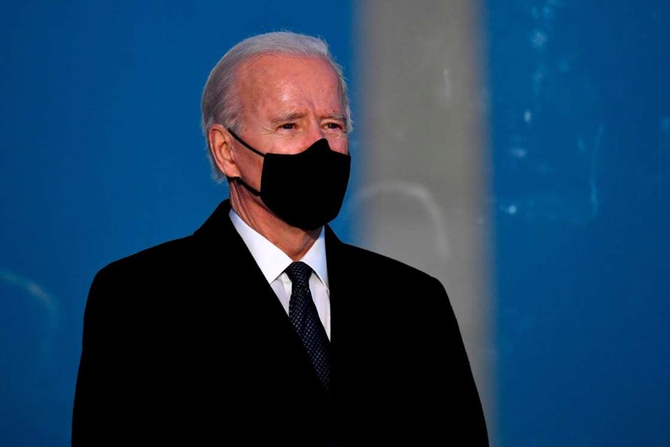 Phó Tổng thống đắc cử Joe Biden xúc động trong lễ tưởng niệm. Ảnh: AFP