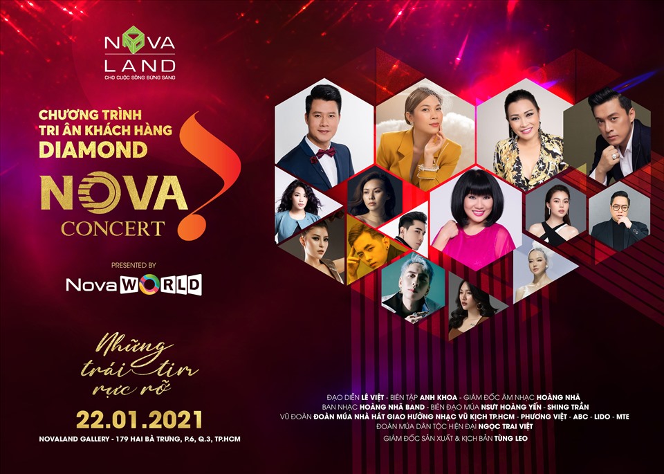 Đêm Nova Concert đầu tiên, ngày 22.01, quy tụ nhiều nghệ sĩ nổi tiếng