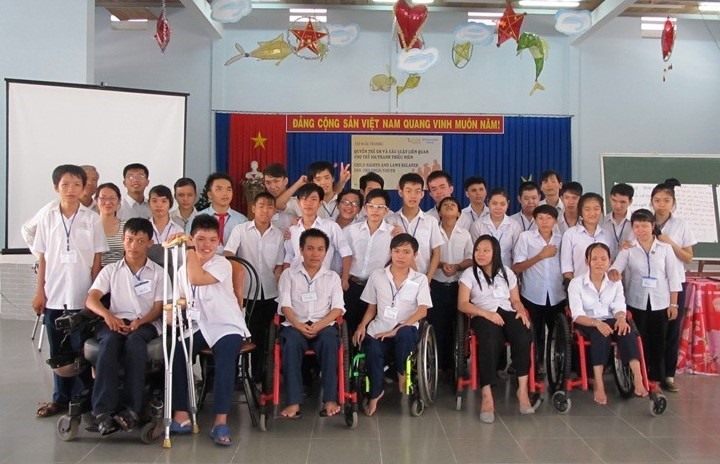 Học sinh Trường Trẻ em khuyết tật tỉnh Bến Tre. Ảnh: Nhà trường cung cấp