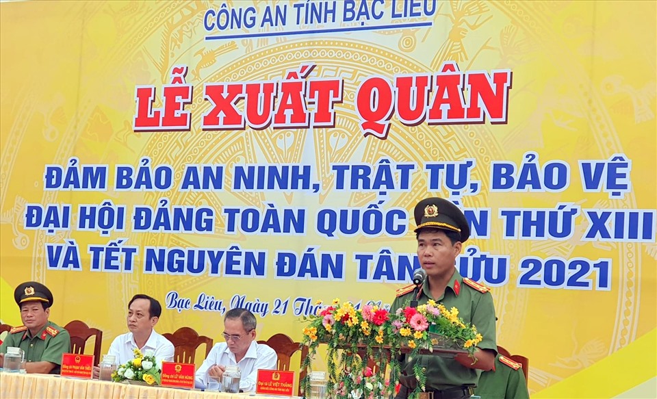Đại tá Lê Việt Thắng, Giám đốc Công an tỉnh Bạc Liêu hạ quyết tâm trong toàn lực lượng bảo vệ an toàn Đại hội Đảng lần thứ XIII (ảnh Nhật Hồ)
