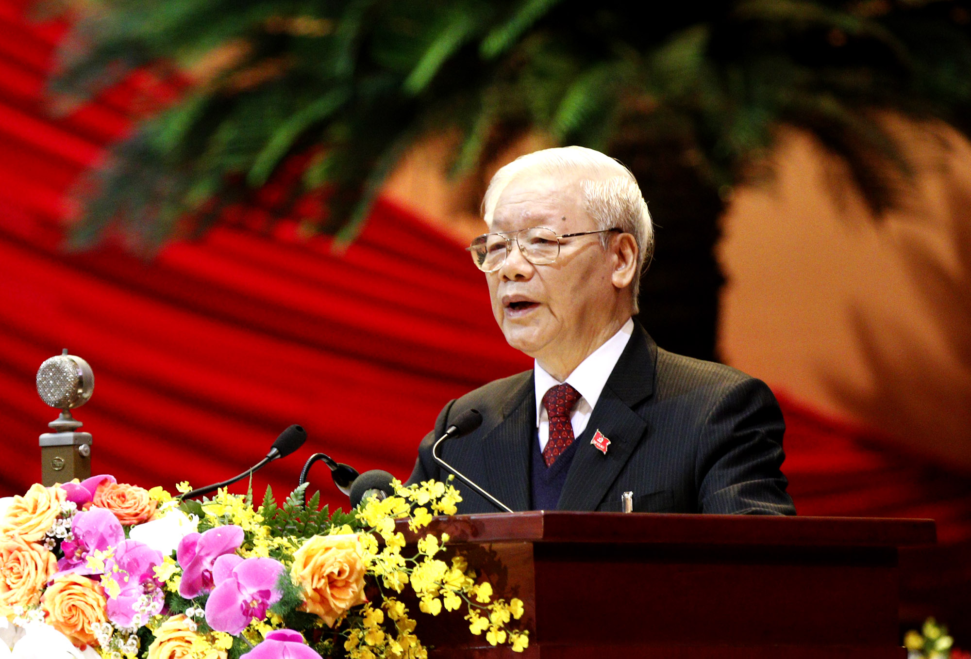 Tổng Bí thư, Chủ tịch Nước Nguyễn Phú Trọng phát biểu tại phiên khai mạc. Ảnh Văn Điệp