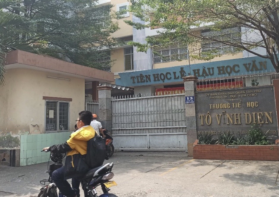 Trường Tiểu học Tô Vĩnh Diện (quận Tân Phú, TPHCM). Ảnh: Chân Phúc