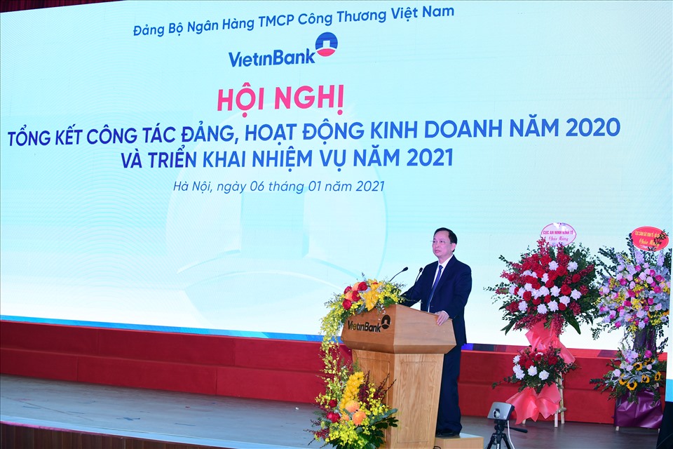 Phó Thống đốc Thường trực Ngân hàng Nhà nước (NHNN) Đào Minh Tú phát biểu tại hội nghị. Ảnh CTG