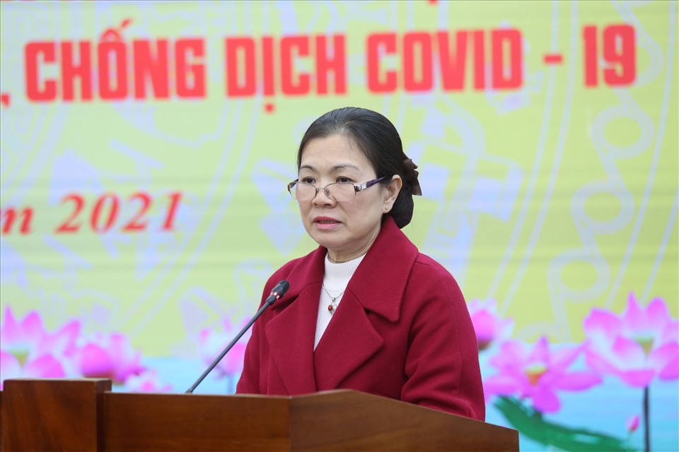 Bà Trương Thị Ngọc Ánh phát biểu tại Hội nghị.