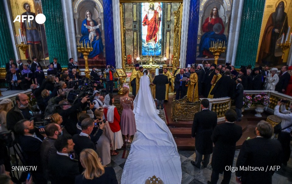 Một vài hình ảnh trong đám cưới hoàng gia đầu tiên ở Nga sau hơn 100 năm. Ảnh: AFP