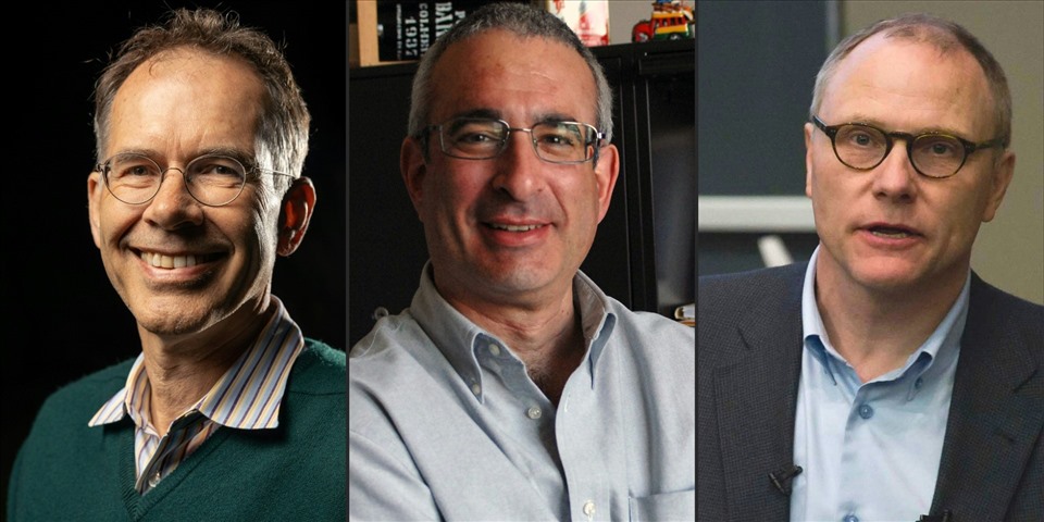 3 giáo sư Mỹ giành giải Nobel Kinh tế 2021. Ảnh: AFP.