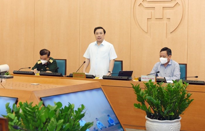 Phó Chủ tịch Hà Nội phát biểu tại cuộc họp.