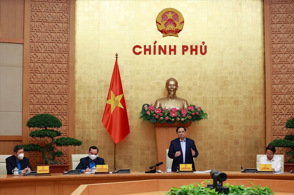 Thủ tướng Chính phủ Phạm Minh Chính phát biểu kết luận tại hội nghị. Ảnh: Hải Nguyễn