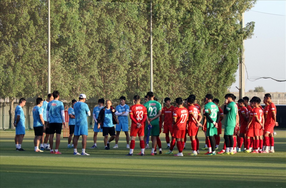 U23 Việt Nam có buổi tập luyện cuối cùng trước khi khép lại đợt tập huấn trên đất UAE. Ảnh: VFF