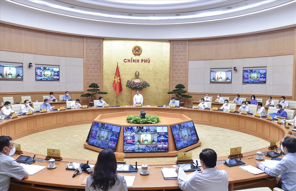 Thủ tướng Phạm Minh Chính phát biểu khai mạc phiên họp Chính phủ thường kỳ tháng 9. Ảnh: Nhật Bắc