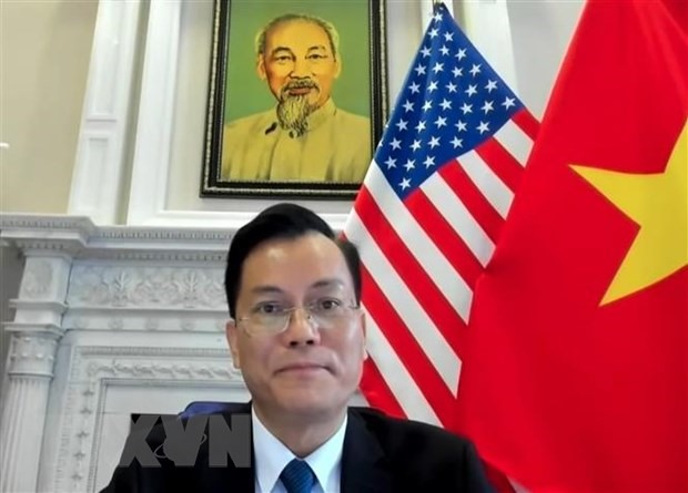 Đại sứ Hà Kim Ngọc phát biểu tại Đối thoại chính sách kênh 1,5 Đối tác Mekong-Mỹ. Ảnh: TTXVN