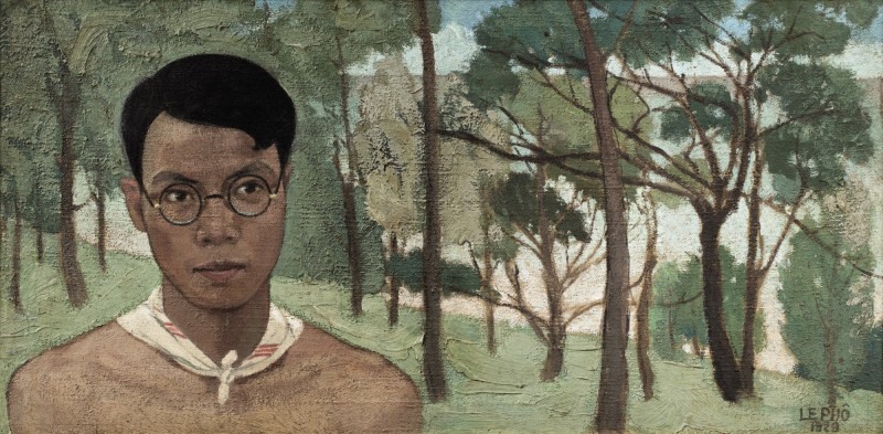 Bức Chân dung tự họa trong rừng của cố họa sĩ Lê Phổ. Ảnh: Sotheby's Paris