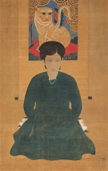 Bức “Cô gái ngồi” của họa sĩ Lê Phổ, nằm trong bộ sưu tập tranh Việt của tiến sĩ Tuấn Phạm. Ảnh: Christie