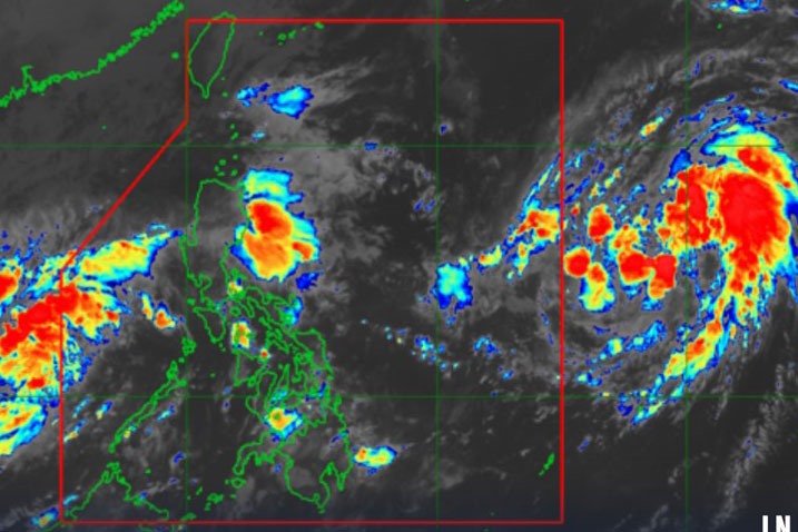 Áp thấp nhiệt đới bên ngoài Philippines có thể mạnh lên thành bão. Ảnh: PASAGA
