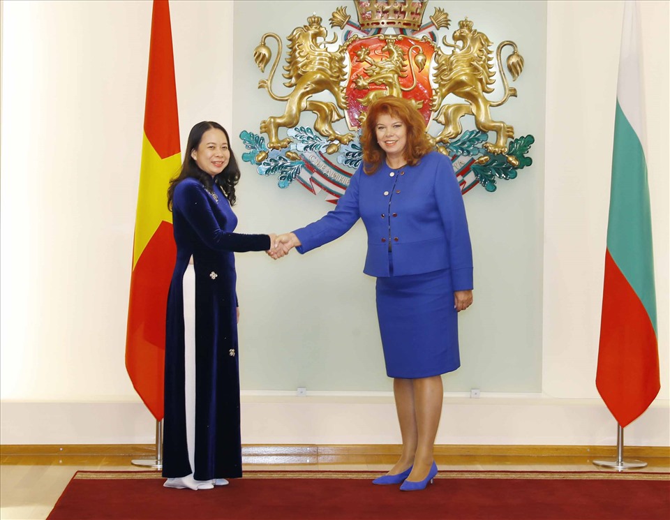 Phó Chủ tịch nước Võ Thị Ánh Xuân hội đàm với Phó Tổng thống Bulgaria Iliana Iotova. Ảnh: Bộ Ngoại giao