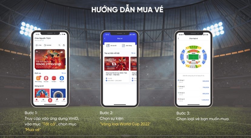 Hướng dẫn mua vé xem tuyển Việt Nam thi đấu trên ứng dụng trực tuyến VinID