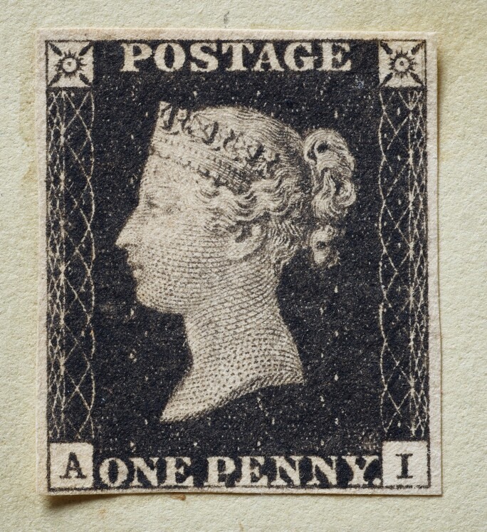 Penny Black, con tem bưu chính đầu tiên trên thế giới. Ảnh: Sotheby's