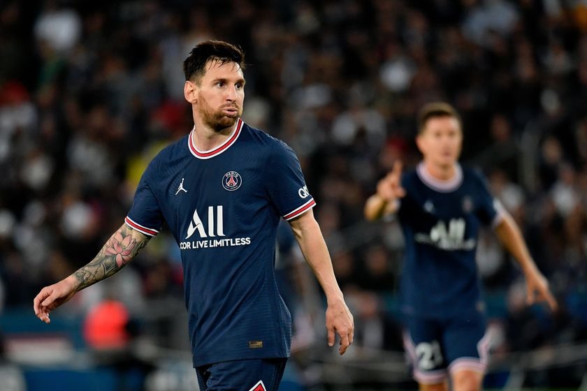 Messi chưa thể khai hoả cho PSG ở Ligue 1. Ảnh: La Razon