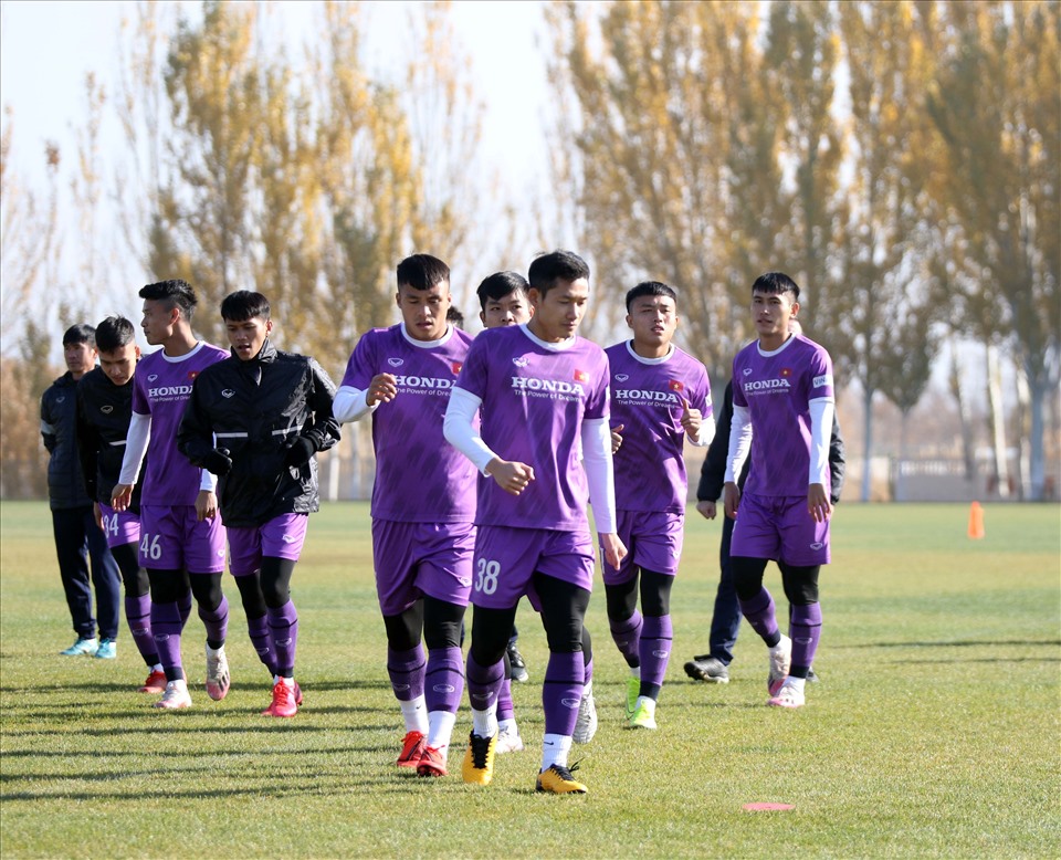 U23 Việt Nam có buổi luyện tập tích cực trước trận đấu gặp U23 Myanmar tại vòng loại U23 Châu Á 2022. Ảnh: VFF